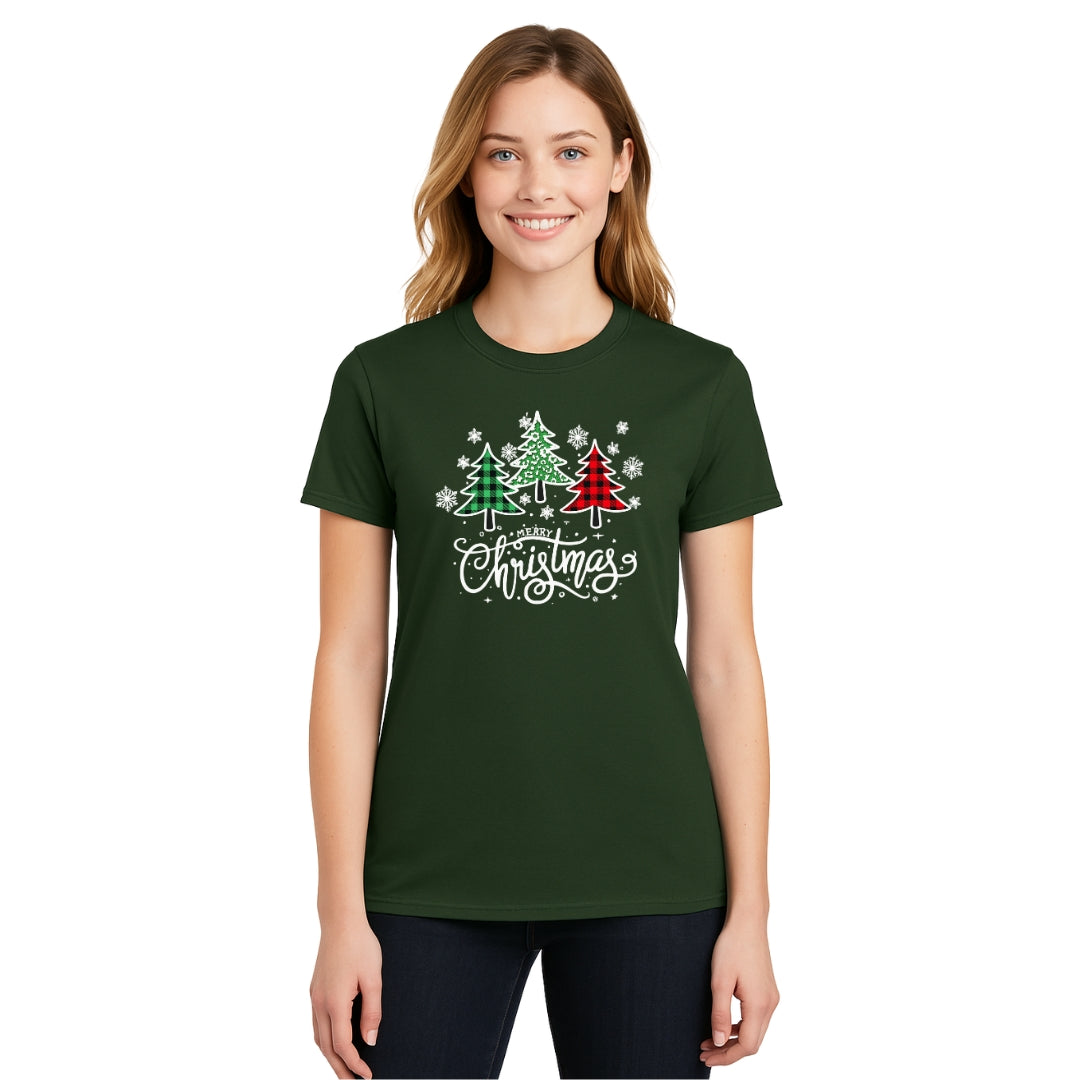Holiday Shirt -Merry Christmas 3 Graphic Trees