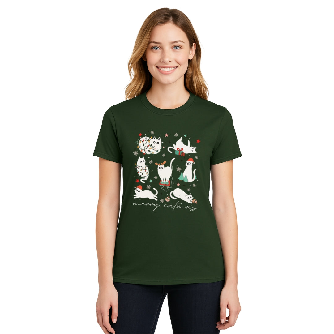 Christmas Tee for Pet Parents : Merry Catmas – Funny Christmas Cat Lover Gift