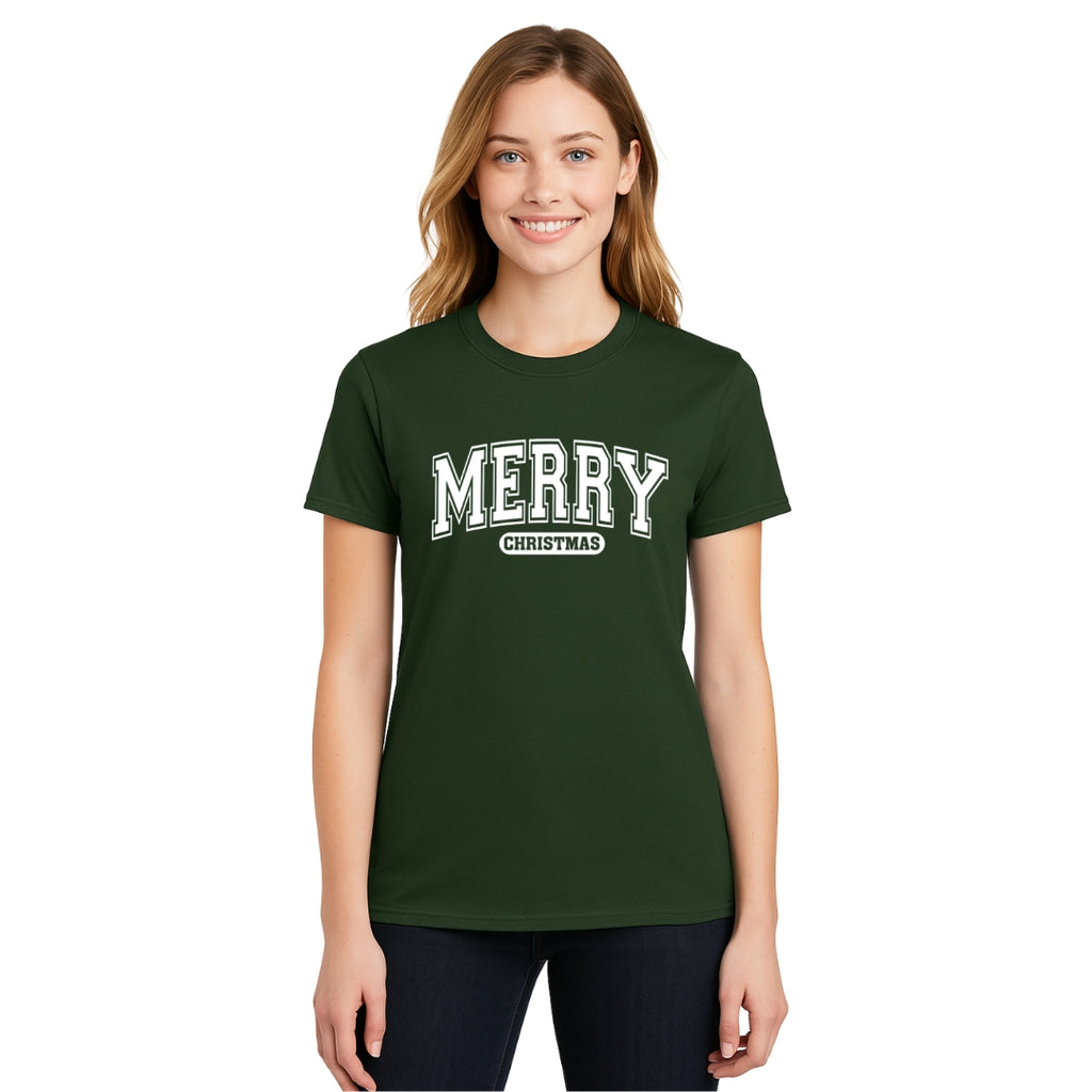 Minimalist Holiday Shirt - Merry Christmas Graphic Apparel