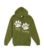 “Happy Pawlidays Festive Paw Print Lights Design”