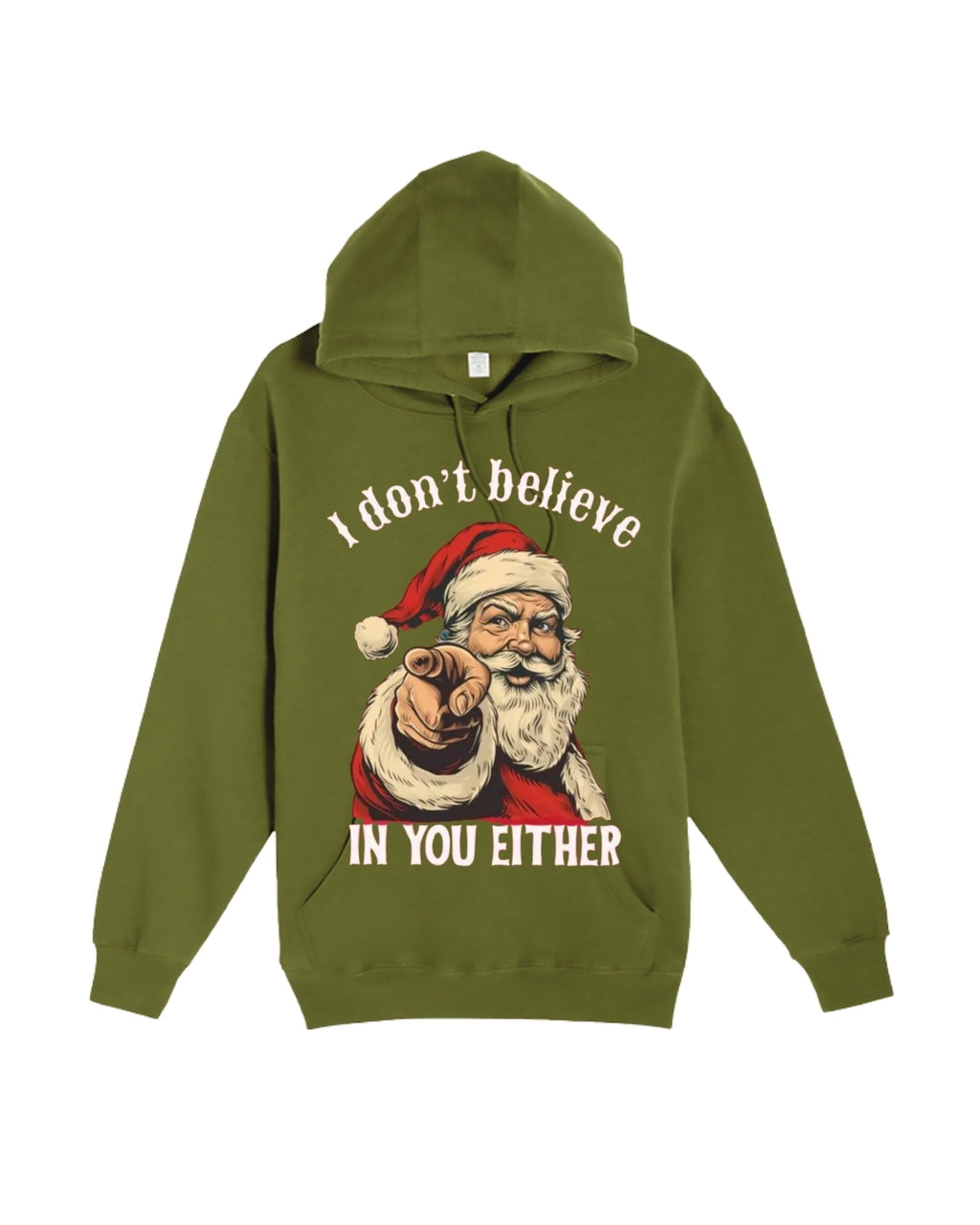 “I Don’t Believe in You Either” Funny Santa Christmas Design