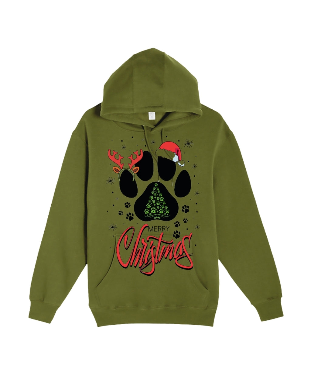 Merry Christmas Paw Print Holiday Apparel – Festive Pet Lover Christmas Design