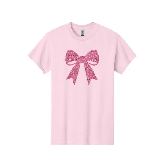 Pink Rhinestone Bow T-Shirt
