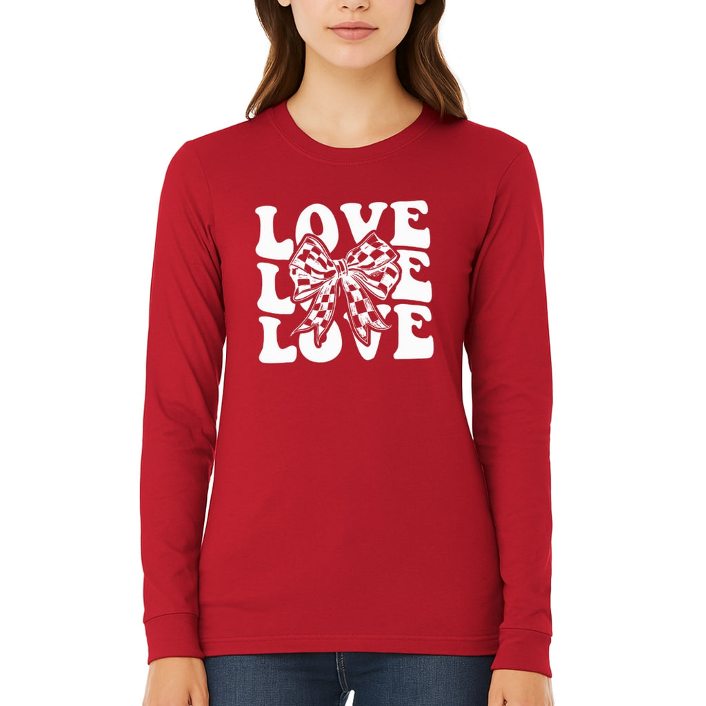 Love Love Love Sweatshirt & Tee – Valentine’s Day Bow Heart Design