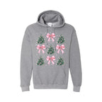 HOLIDAY HOODIE-Pink Bow Christmas Trees Graphic