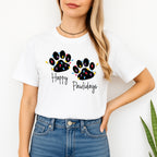 Merry & Furry Tees: “Happy Pawlidays Festive Paw Print Lights Design”