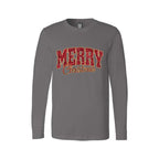 Holiday Long Sleeves- “Merry Christmas” Glitter Varsity Design