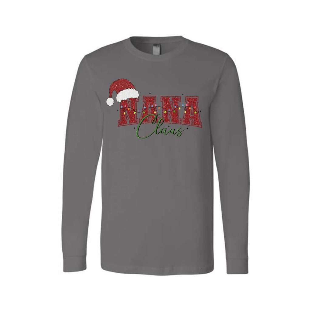 Holiday Long Sleeves- Nana Claus Christmas Apparel – Festive Holiday Outfit for Proud Nanas