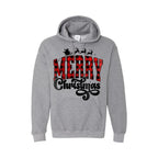 HOLIDAY HOODIE- Merry Christmas Buffalo Plaid Graphic