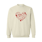 Holiday Crewneck Sweatshirt-Festive Heart Christmas Icons