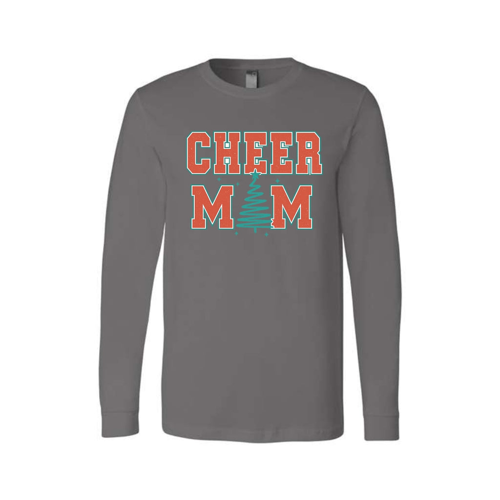 Holiday Long Sleeves- Festive “Cheer Mom” Christmas Apparel – Perfect Holiday Spirit Wear for Cheer Moms