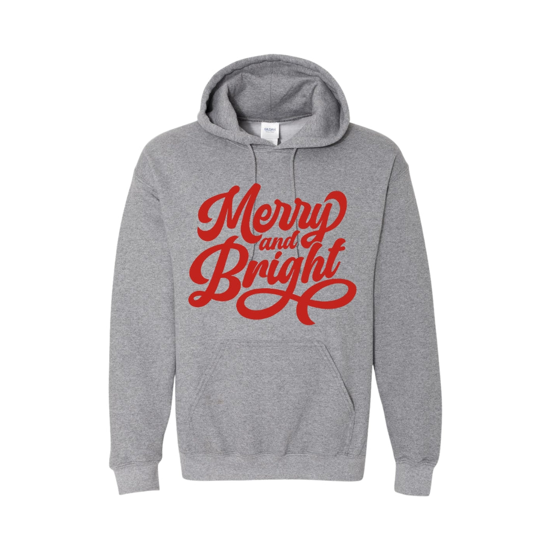 HOLIDAY HOODIE-Merry and Bright Holiday Graphic