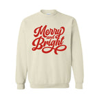 Holiday Crewneck Sweatshirt- Merry and Bright Holiday Graphic