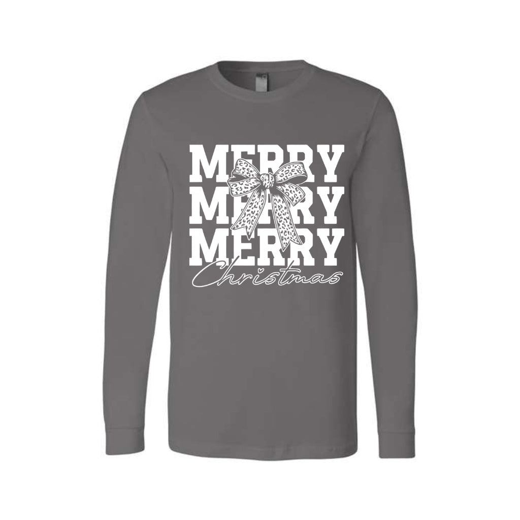 Holiday Long Sleeves-Merry Merry Merry Christmas Graphic