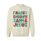 Holiday Crewneck Sweatshirt- Dance Like Frosty, Shine Like Rudolph, Give Like Santa, Love Like Jesus