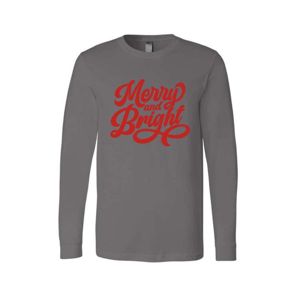 Holiday Long Sleeves-Merry and Bright Holiday Graphic