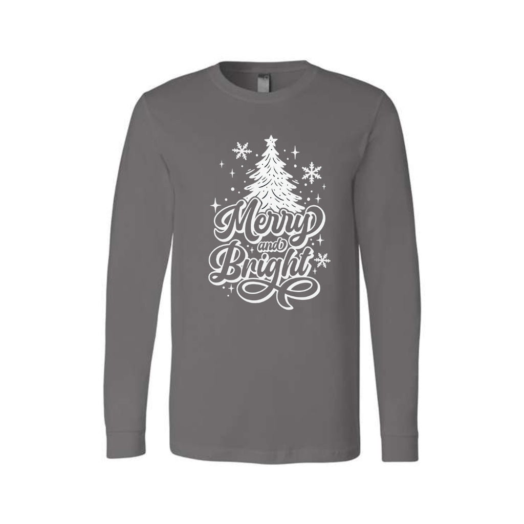 Holiday Long Sleeves- - Merry and Bright” Christmas Tree Design