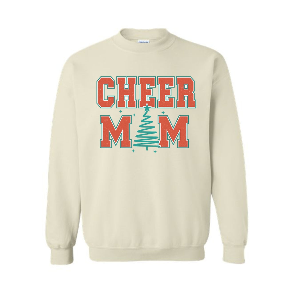 Holiday Crewneck Sweatshirt-Festive “Cheer Mom” Christmas Apparel – Perfect Holiday Spirit Wear for Cheer Moms