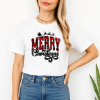 Holiday Shirt - Merry Christmas Buffalo Plaid Graphic