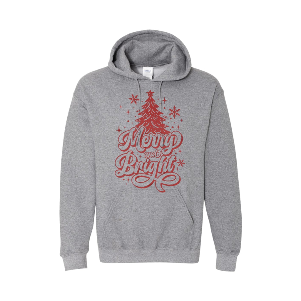 HOLIDAY HOODIE-“Merry and Bright” Christmas Tree Design