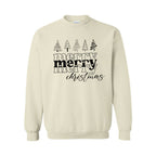 Holiday Crewneck Sweatshirt- Merry Merry Christmas Graphic Tee