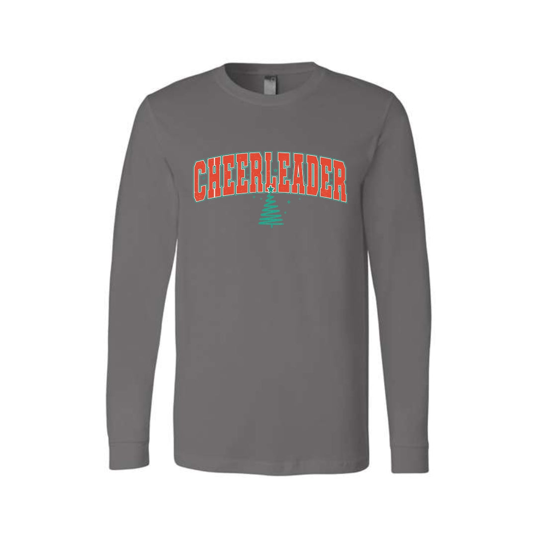 Holiday Long Sleeves- Festive “Cheerleader” Christmas Apparel – Perfect Holiday Spirit Wear for Cheer Teams