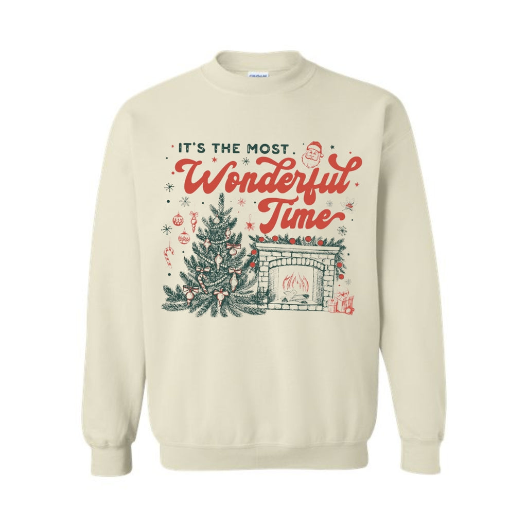 Holiday Crewneck Sweatshirt- It’s the Most Wonderful Time Christmas Graphic