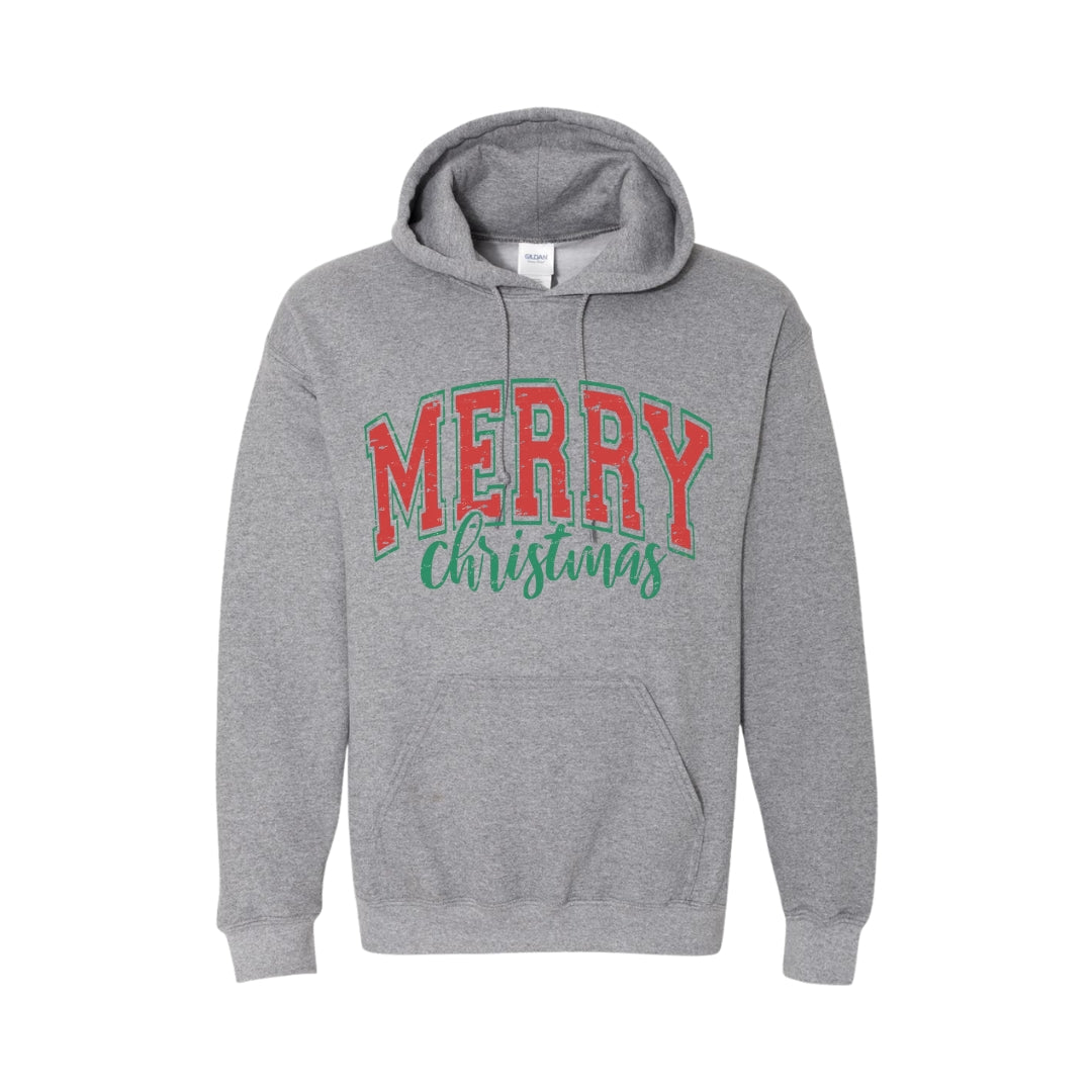 HOLIDAY HOODIE-“Merry Christmas” Bold Letter Design