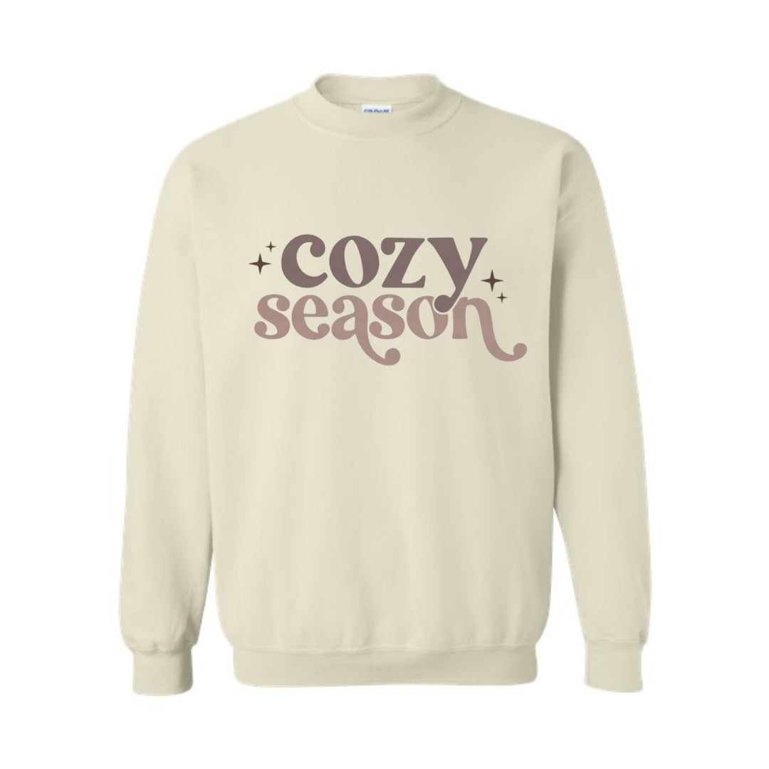 Holiday Crewneck Sweatshirt-Retro “Cozy Season” Apparel – Perfect for Fall, Winter, and All Things Snuggly