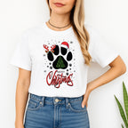 Merry & Furry Tees: Merry Christmas Paw Print Holiday Apparel – Festive Pet Lover Christmas Design