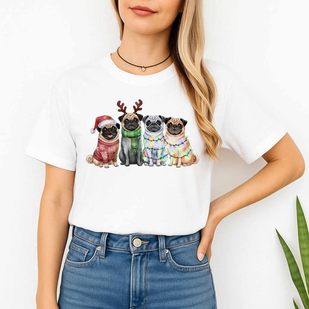 Merry & Furry Tees: Festive Pug Christmas Apparel – Cute Holiday Dog Lover Gift