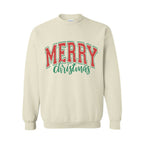 Holiday Crewneck Sweatshirt-“Merry Christmas” Bold Letter Design