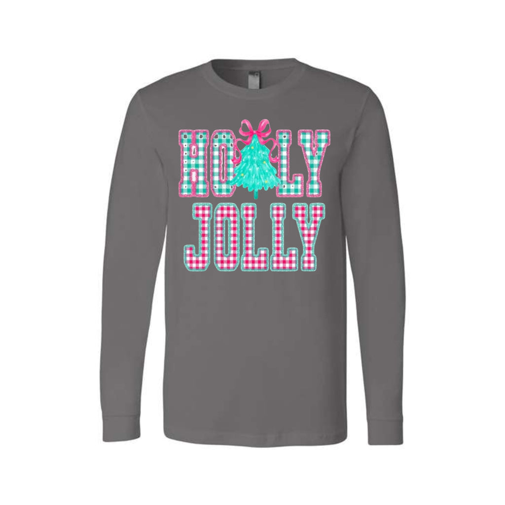 Holiday Long Sleeves-Holly Jolly Gingham Christmas
