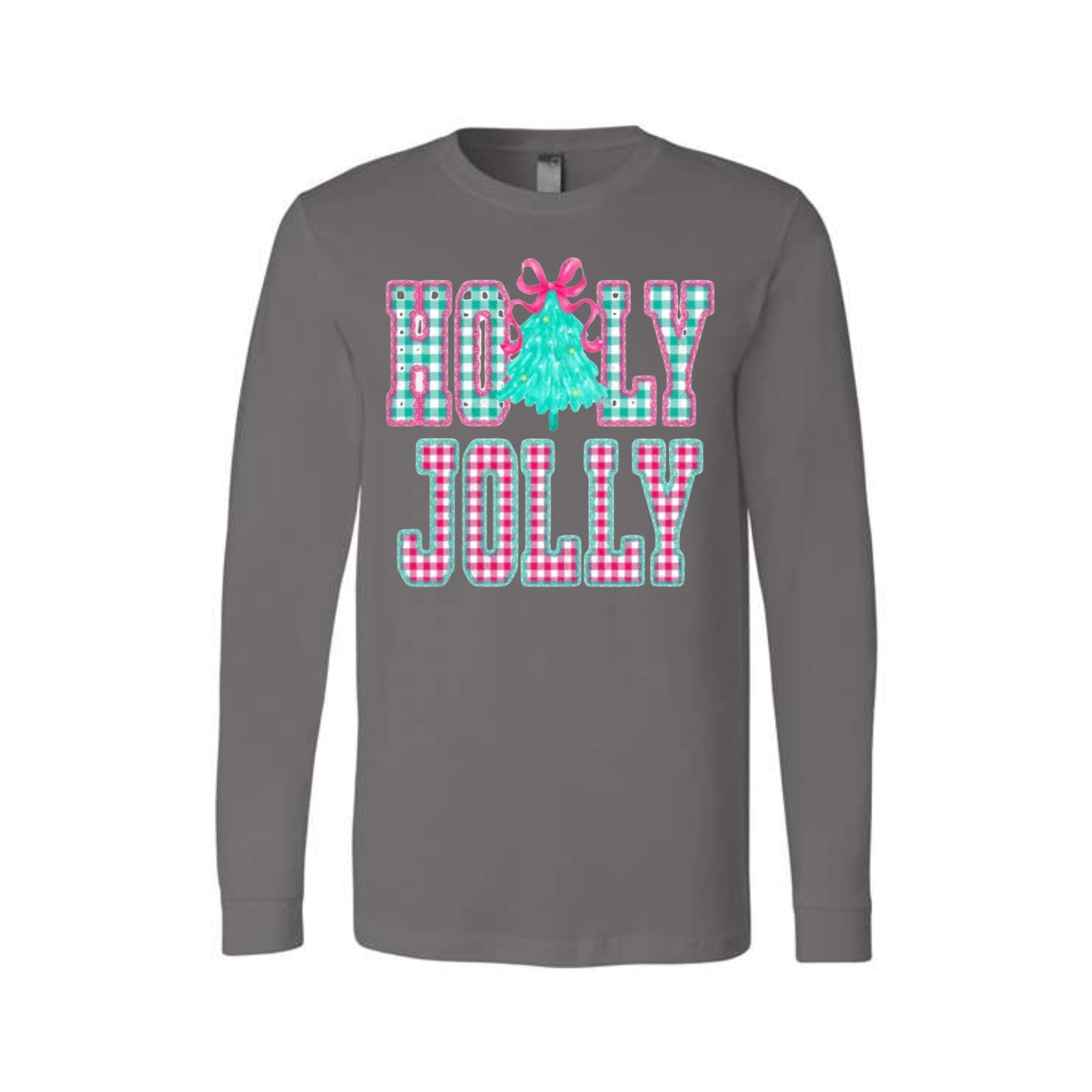 Holiday Long Sleeves-Holly Jolly Gingham Christmas