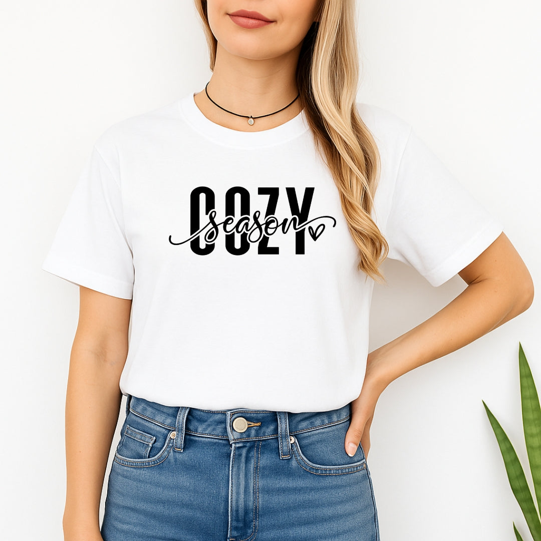 Minimalist Holiday Shirt - Cozy Season Script Design