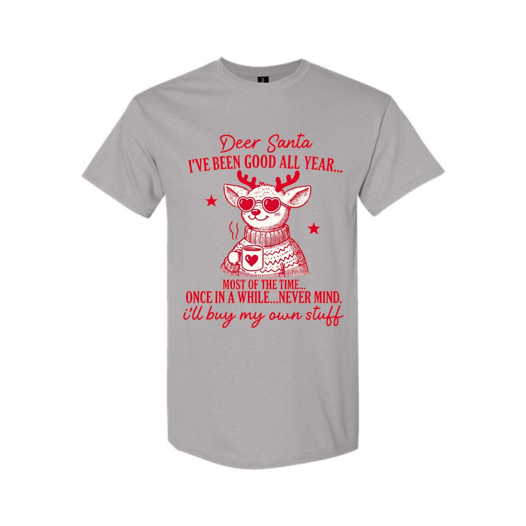 FUNNY HOLIDAY SHIRT: Good-ish Reindeer Christmas Sass Design