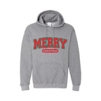 HOLIDAY HOODIE-“Merry Christmas” Holiday Apparel – Classic Varsity Style Christmas Design