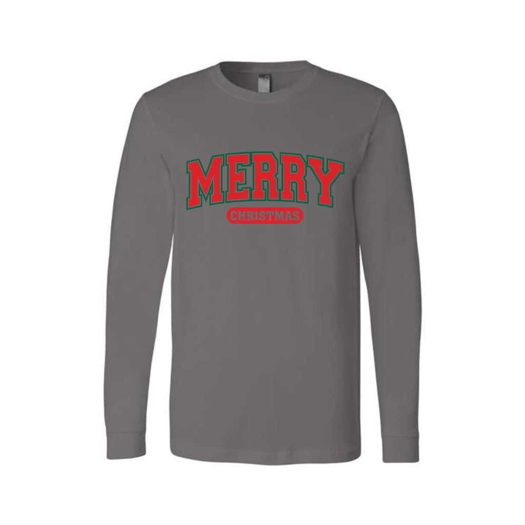 Minimalist Holiday Long Sleeves- Merry Christmas Graphic Apparel