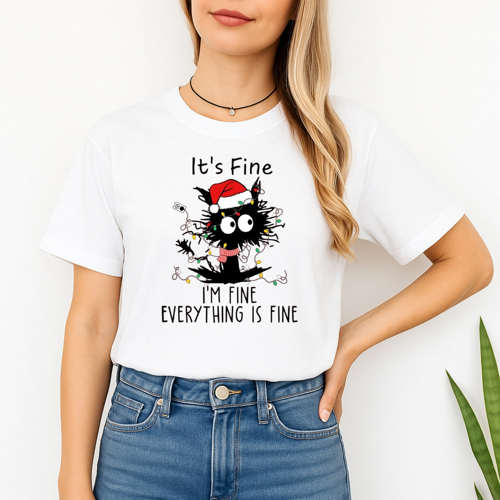 Christmas Tee for Pet Parents : “It’s Fine, I’m Fine, Everything Is Fine”