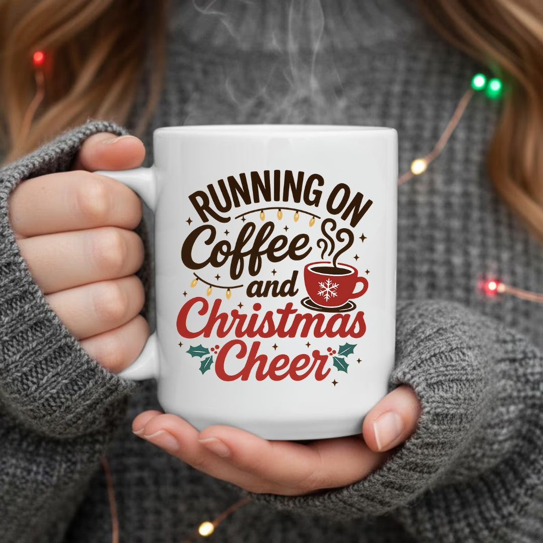 Running on Coffee and Christmas Cheer Mug
