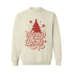 Holiday Crewneck Sweatshirt-“Merry and Bright” Christmas Tree Design