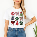 Merry & Furry Tees:Festive Paw Prints and Christmas Trees