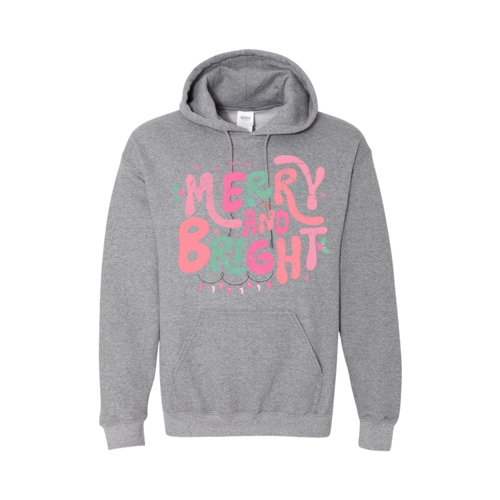 HOLIDAY HOODIE- Merry and Bright Pastel Christmas Graphic