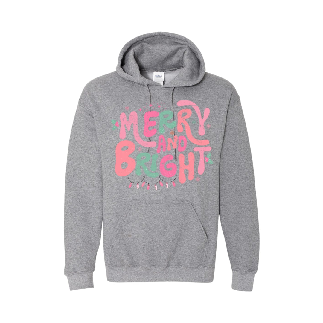 HOLIDAY HOODIE- Merry and Bright Pastel Christmas Graphic