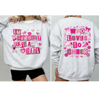 Cheer Valentine Sweatshirt – I’m Literally Just a Girl Who Loves to Cheer | Pink Cheer Crewneck | Cute Cheerleading Gift