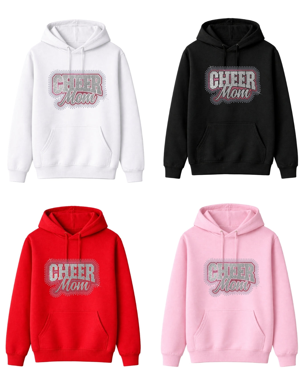 "Cheer Mom"-03 Rhinestone + Glitter Shirt – Sparkly Mom Tee, Game Day Shirt, Mom Gift, Bling Sports Mom Apparel (Copy)