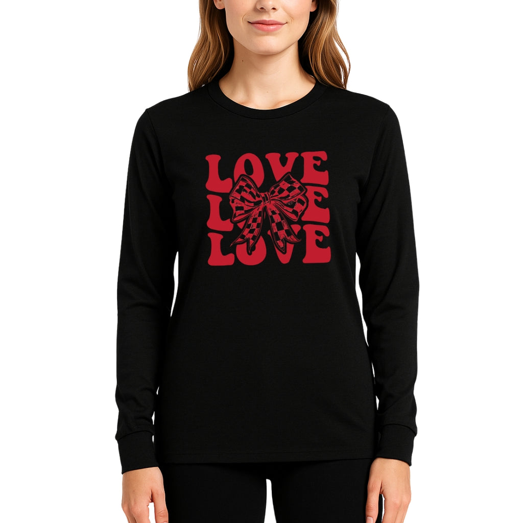 Love Love Love Sweatshirt & Tee – Valentine’s Day Bow Heart Design