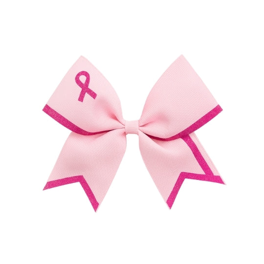 Pink Ribbon Cheer Bow