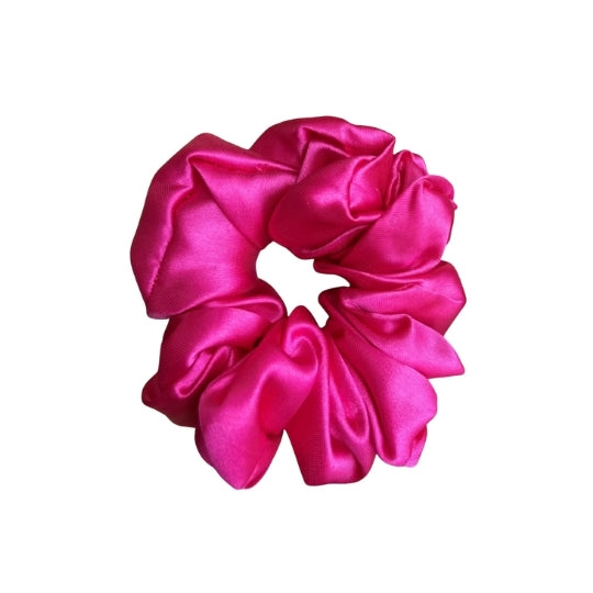 Hot Pink Satin Hair Scrunchie