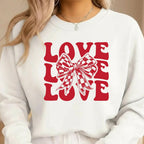 Love Love Love Sweatshirt & Tee – Valentine’s Day Bow Heart Design